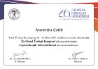 Op. Dr. Nureddin Çelik Üroloji sertifikası