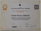 Psk. Gözde Huriye Türel Psikoloji sertifikası