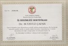 Op. Dr. Mehmet Yavuz Çapan Genel Cerrahi sertifikası