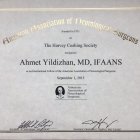 Doç. Dr. Ahmet Yıldızhan Beyin ve Sinir Cerrahisi sertifikası