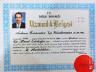 Prof. Dr. Murat Çolakoğlu Dahiliye - İç Hastalıkları sertifikası
