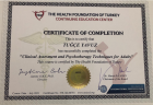 Uzm. Kl. Psk. Tuğçe Yavuz Psikoloji sertifikası