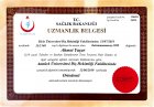 Uzm. Dt. Ahmet Yaşar Diş Hekimi sertifikası