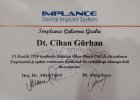 Dt. Cihan Gürhan Diş Hekimi sertifikası