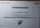 Dt. Güler Bayındır Diş Hekimi sertifikası