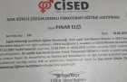 Uzm. Psk. Dan. Pınar ELÇİ Psikoloji sertifikası