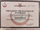 Uzm. Psk. Nurhan Bolat Meriç Psikoloji sertifikası