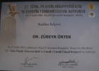 Op. Dr. Zübeyir Örter Plastik Rekonstrüktif ve Estetik Cerrahi sertifikası
