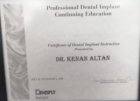 Dt. Kenan Altan Diş Hekimi sertifikası