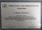 Uzm. Dr. Rukiye Çolak Sivri Çocuk ve Ergen Psikiyatristi sertifikası