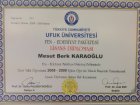 Uzm. Kl. Psk. M. Berk Karaoğlu Psikoloji sertifikası