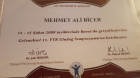 Uzm. Dr. Mehmet Ali Biçer Fiziksel Tıp ve Rehabilitasyon sertifikası