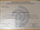 Uzm. Psk. Serpil Yıldız Çoksan Psikoloji sertifikası