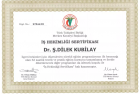 Dr. Dilek Kubilay Medikal Estetik Tıp Doktoru sertifikası