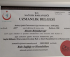 Uzm. Dr. Ahsen Büyükavşar Psikiyatri sertifikası