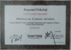 Uzm. Kl. Psk. Cansu Sevimli Psikoloji sertifikası