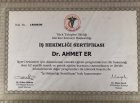 Op. Dr. Ahmet Er Genel Cerrahi sertifikası