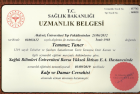 Op. Dr. Temmuz Taner Kalp Damar Cerrahisi sertifikası