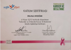 Dyt. Dila Nur Aydoğan Diyetisyen sertifikası