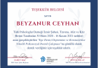 Psk. Beyzanur Ceyhan Psikoloji sertifikası