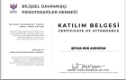 Psk. Şeyma Nur Akdoğan Psikoloji sertifikası