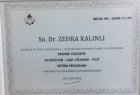 Op. Dr. Zehra Kalınlı Kadın Hastalıkları ve Doğum sertifikası