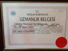 Uzm. Dr. Bülent Çekem Psikiyatri sertifikası