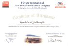 Uzm. Dr. Dt. Burak Şahbazoğlu Diş Hekimi sertifikası