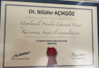 Dr. Nilüfer Özbayrak Açıkgöz Diş Hekimi sertifikası