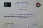 Uzm. Psk. Dan. Fatih Fidan Psikoloji sertifikası
