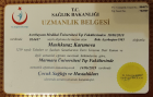 Uzm. Dr. Müşkinaz Karımova Çocuk Sağlığı ve Hastalıkları sertifikası