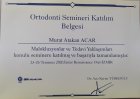 Dt. Murat Atakan Acar Diş Hekimi sertifikası