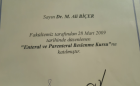 Uzm. Dr. Mehmet Ali Biçer Fiziksel Tıp ve Rehabilitasyon sertifikası