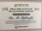 Dt. Ali Müftüoğlu Diş Hekimi sertifikası