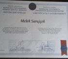 Uzm. Kl. Psk. Melek Sarıçiçek Psikoloji sertifikası