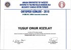 Op. Dr. Yusuf Onur Kızılay Ortopedi ve Travmatoloji sertifikası