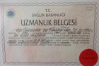 Op. Dr. Dilek Bağdatlı Plastik Rekonstrüktif ve Estetik Cerrahi sertifikası