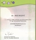 Uzm. Dr. Melis Mosavi Dermatoloji sertifikası