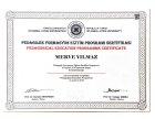 Uzm. Kl. Psk. Merve Yılmaz Psikoloji sertifikası
