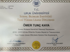 Uzm. Psk. Ömer Tunç Kaya Psikoloji sertifikası
