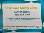 Dyt. Müge Bayat Sarıbaş Diyetisyen sertifikası