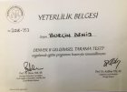 Uzm. Kl. Psk. Burçin Deniz Psikoloji sertifikası