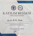 Doç. Dr. Betül Bakan Fiziksel Tıp ve Rehabilitasyon sertifikası