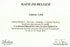Uzm. Kl. Psk. Yağmur Çelik Psikoloji sertifikası
