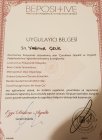 Uzm. Kl. Psk. Yağmur Çelik Psikoloji sertifikası