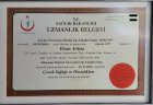 Uzm. Dr. Elvan Arıkan Çocuk Sağlığı ve Hastalıkları sertifikası