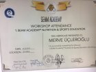 Dyt. Merve Üçleroğlu Diyetisyen sertifikası