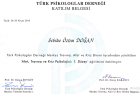 Psk. Özlem Çeliktaş Psikoloji sertifikası