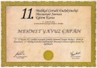 Op. Dr. Mehmet Yavuz Çapan Genel Cerrahi sertifikası