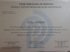 Klinik Psikolog  Aişe Seda Turhan Psikoloji sertifikası